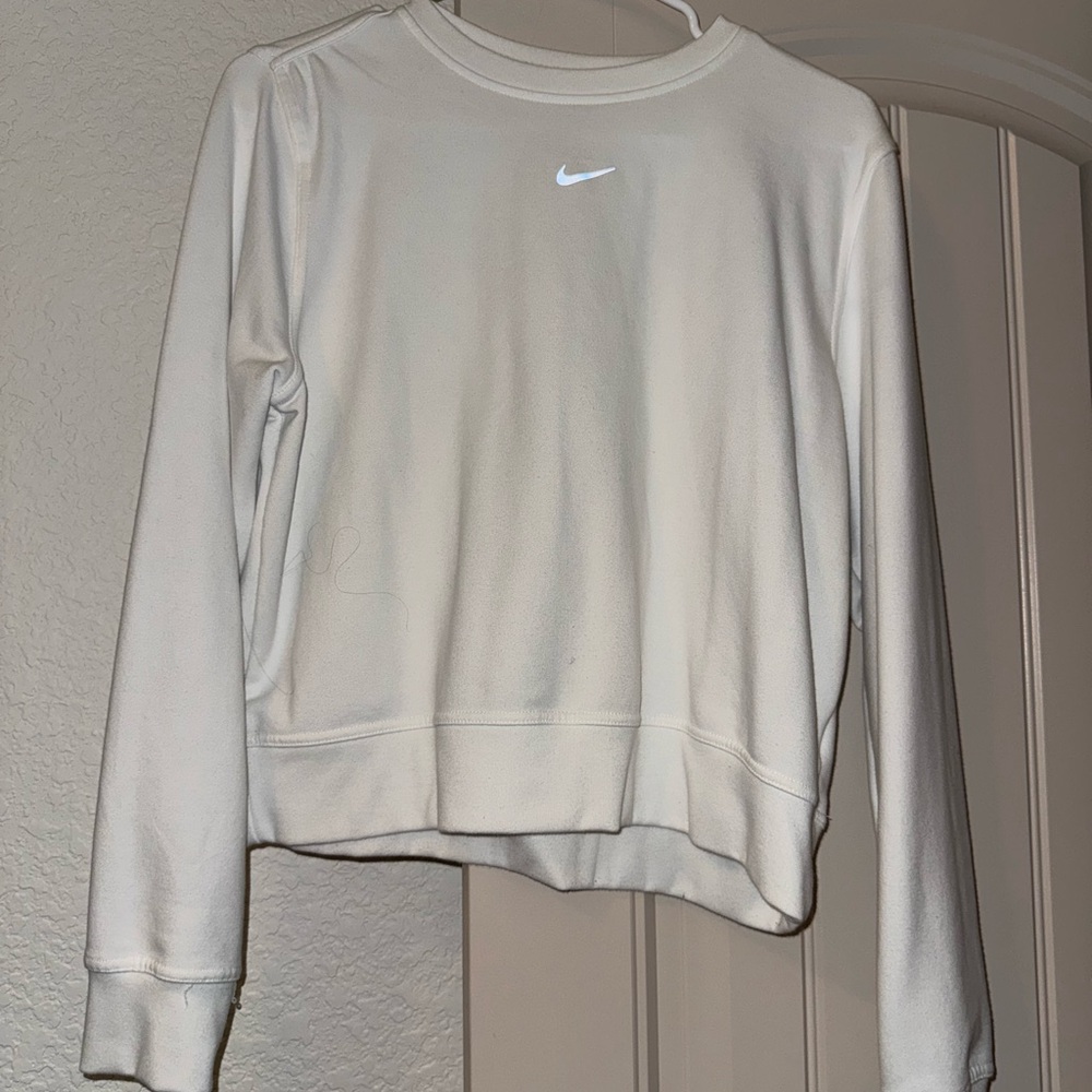 Nike White Boxy Long Sleeve Hoodie
